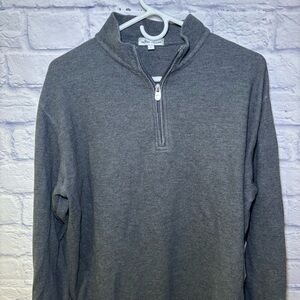 PETER MILLAR Crown Perth Performance Mens 1/4  Zip Large Gray Stretch Golf